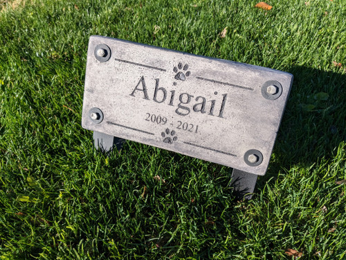 Personalized Engraved Pet Memorial with Display Stand 11.5"x 5.5"   Paw Prints