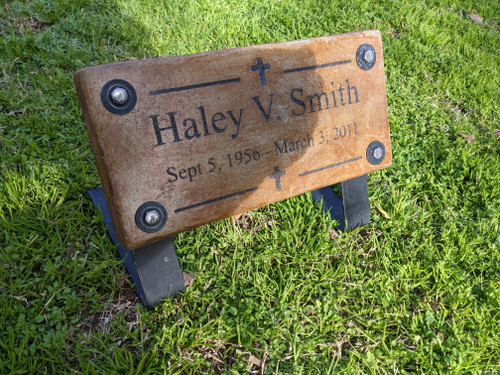 Personalized Engraved Memorial with Display Stand 11.5"x 5.5"   Cross 