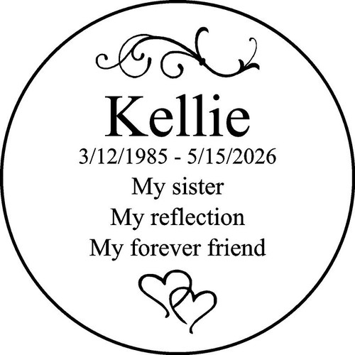 Personalized Engraved Memorial  Stone 11"  Diameter K