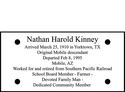 Custom Engraved Memorial  23.75"  x 11.75"  NH
