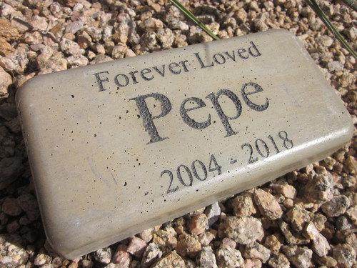 Personalized Engraved Pet Memorial  Stone 8"x4" (Brick Size)Forever Loved'
