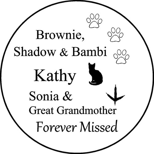 Personalized Engraved Pet Memorial  Stone 11"Diameter  Brownie