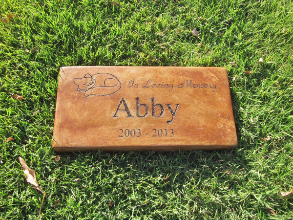 Personalized Engraved Pet Memorial  Stone 11.5"x 5.5" In Loving Memory (Cat)