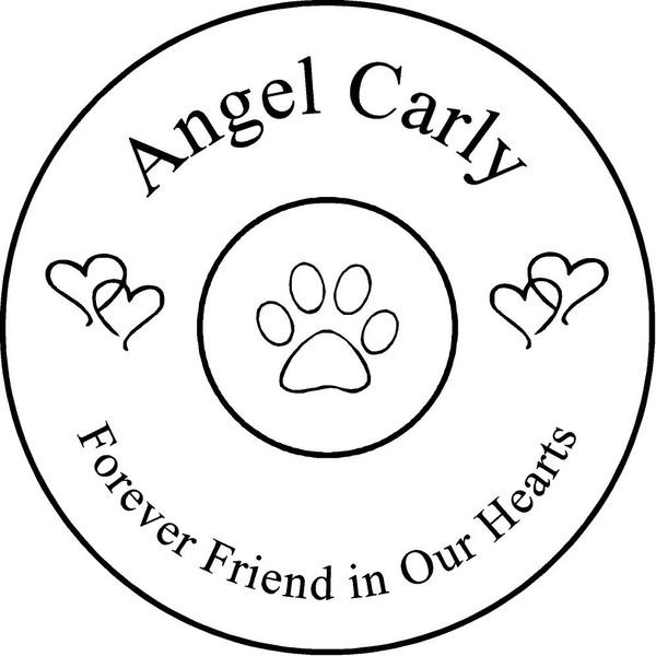 Personalized Engraved Memorial Garden Stone 13.5" PSS112_CIR_Angel Carly