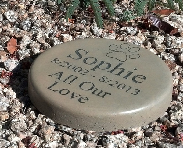 Personalized Engraved Pet Memorial  Stone 7.5" Diameter 'All Our Love'