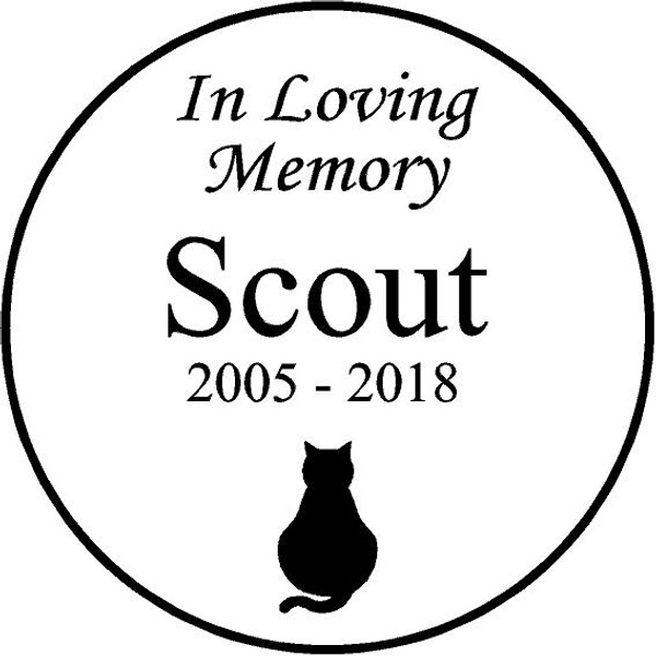 Personalized Engraved Pet Memorial  Stone 7.5" Diameter 'In Loving Memory' Scout