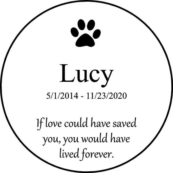Personalized Engraved Memorial Garden Stone 13.5"  Lucy_custom