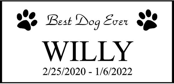  Personalized Engraved Memorial  Stone 11.5 x 5.5"  WILLY_custom