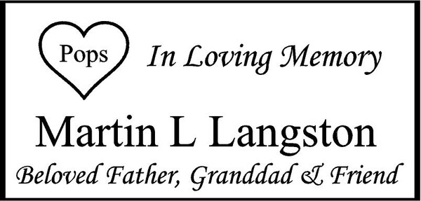 Personalized Engraved Memorial  Stone 11.5 x 5.5"  ML