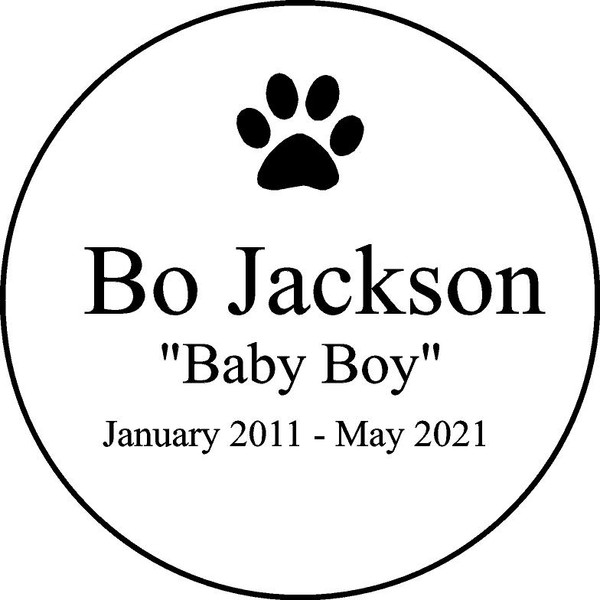 Personalized Engraved Memorial  Stone 11"  Diameter Bo