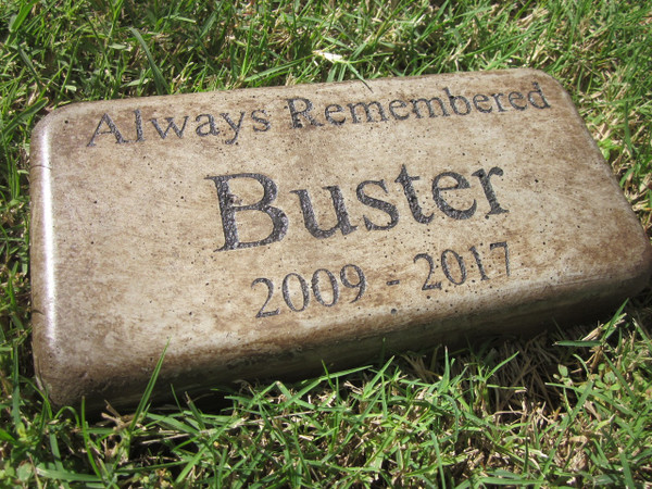 Personalized Engraved Pet Memorial  Stone 8"x4" (Brick Size) 'Always Remembered'