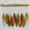 Outdoor Home Decor Recycled Beach Glass autumn Leaf Chime on driftwood
 30cm x 27cm