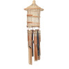 Bird Cage Bamboo Rattan  Wind Chime Outdoor Garden Home Decor Windchime
White wash