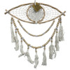 Eye-shaped dreamcatcher, handcrafted from natural rattan and adorned with intricate macrame knots and natural beads. Measuring 40cm in width and 50cm in height