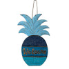 Welcoming pineapple sign: 40x13cm hand-carved wood, white wash, tropical-inspired home decor for cheerful ambiance.Mixed blue's SKU51188a