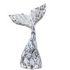 Hand-carved wooden mermaid tail, white-washed and 45x28cm, adds enchanting seaside charm to beach home tables.