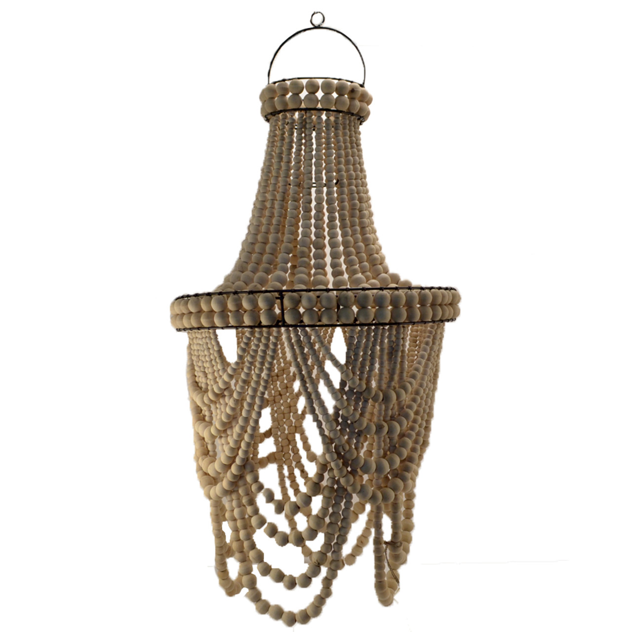 Coastal Style Beaded Loop Chandelier Boho Home Decor natural bead
40cm x 76 cm
Also comes in white  sku 40488