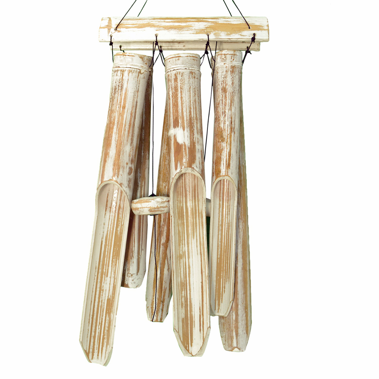 Outdoor Home Decor bamboo white wash petite double chime
20cmx 45xm