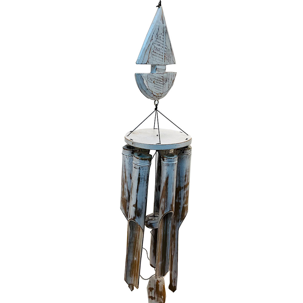 Cohasset Gifts Carved Sailboat Wind Chime: Scacciapensieri Barca A Vela Intagliato - 5
