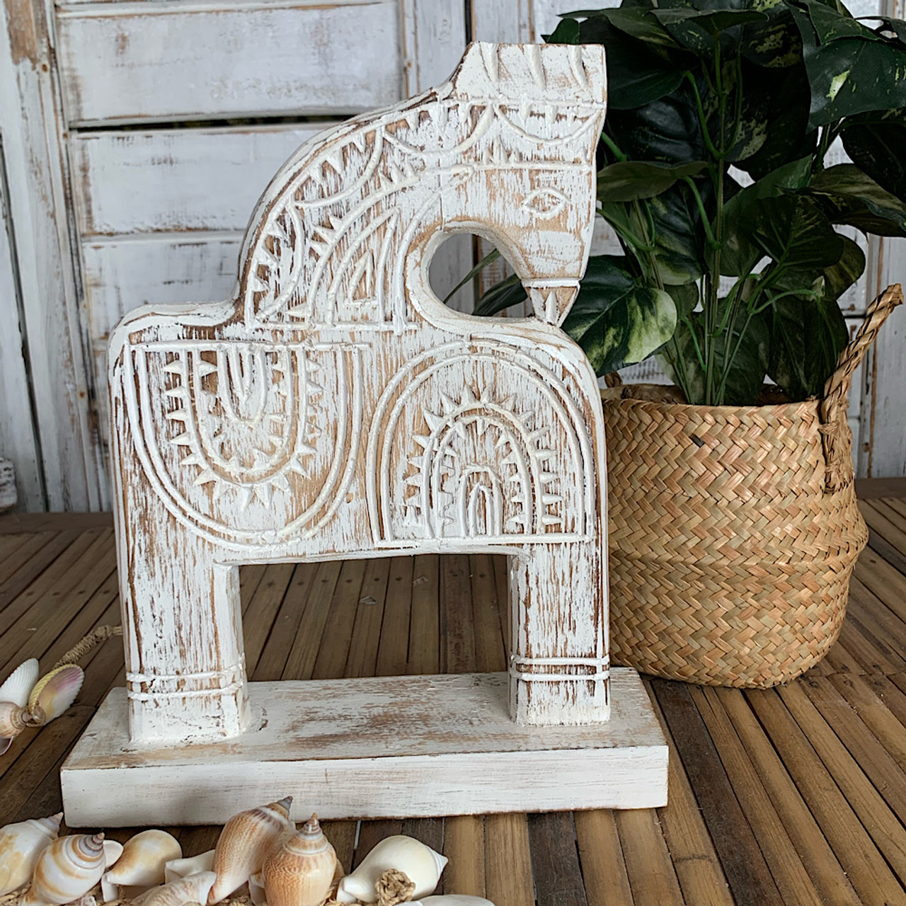 Boho Trojan Horse symbolic mythical table decoration. Home decor.