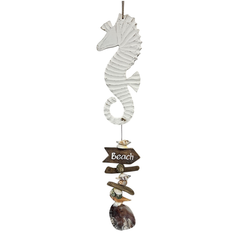 Seahorse natural beach arrow driftwood & mixedshell garland home decor