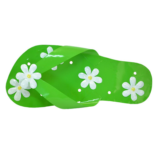 Metal wall art frangipani flower sandal Green/White
40cm x 16cm