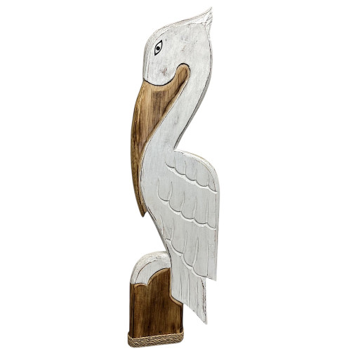 Hamptons Pelican wall art hanging
Wood carved with hook for easy hanging
60cm x 17cm