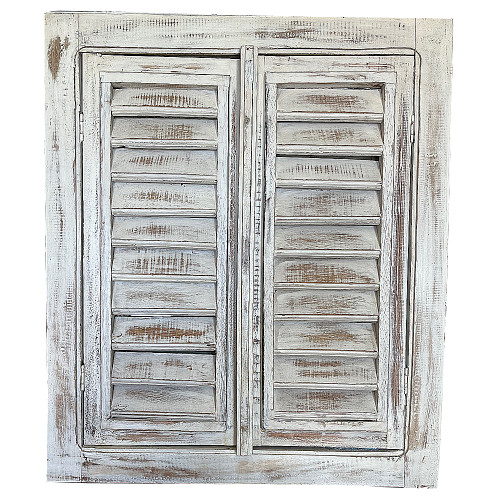 Hamptons Wall Hanging Decor wooden shutter two door Prison Mirror
60cm wide x 70cm High Doors closed