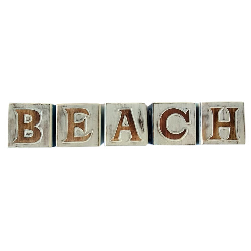 BEACH letters home table decor
8cm each letter. Free standing