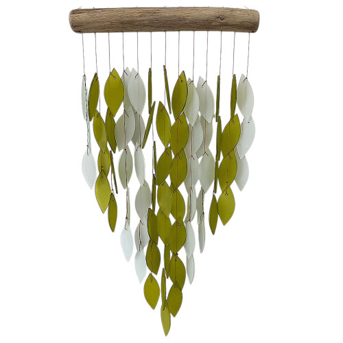 Outdoor Home Decor Recycled Beach Glass rainbow waterfall Chime on driftwood
SKU 90187
 30cm x 62cm