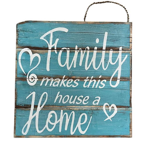 ""Family wall art"" or ""hand-painted slat sign"" 
40cm x 40cm ""Family wall art"" or ""hand-painted slat sign"" 
40cm x 40cm