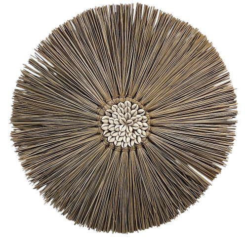 Coastal boho wall decor seagrass cowrie shell wall hanging 
50cm x 50cm