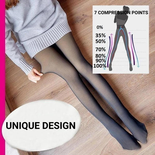 Faux Translucent Warm Fleece Tights - Perfect Legs zaxx