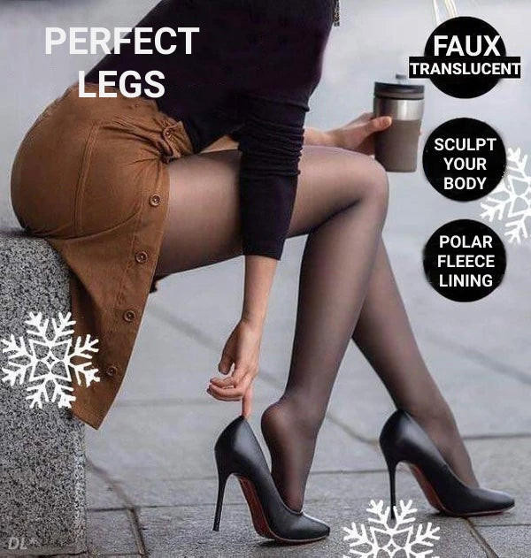 Faux Translucent Warm Fleece Tights - Perfect Legs zaxx