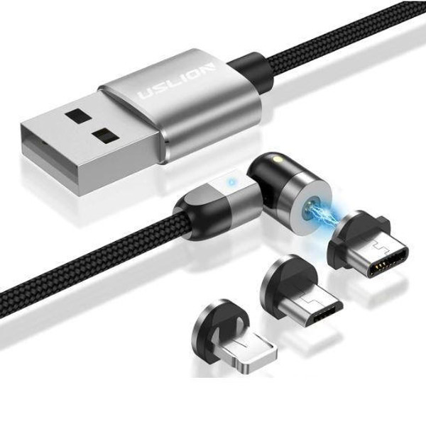 Magnetic iPhone charging cable - Type C - Micro Usb 360° zaxx