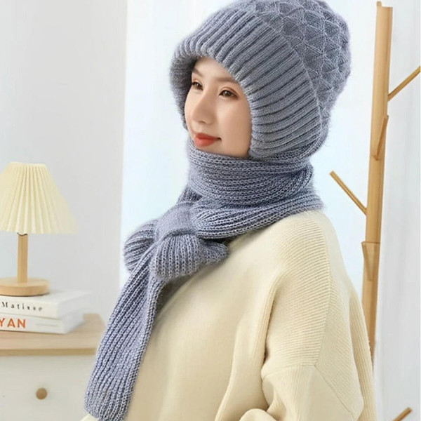 Beanie - 2-in-1 Wool Scarf zaxx