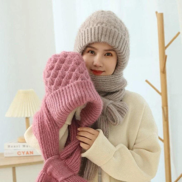 Beanie - 2-in-1 Wool Scarf zaxx