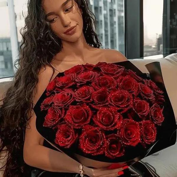 Glittered Eternal Rose Bouquet Glittered Eternal Rose Bouquet zaxx