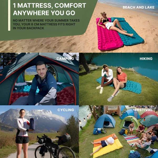 Inflatable Single Camping Mattress – For Beach and Hiking zaxx