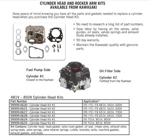 Genuine Kawasaki OEM CYLINDER HEAD #2  KIT FR.FS 651V 691V 730V Part# 99999-0628