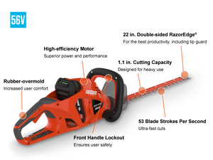 eFORCE™ 56V BATTERY HEDGE TRIMMER w/2.5Ah BATTERY AND CHARGER