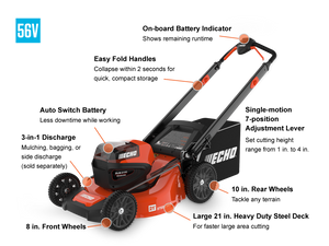 eFORCE™ 56V 21" BATTERY SELF PROPELLED LAWNMOWER UNIT ONLY