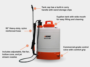 Echo 5 GAL (20L) BACKPACK SPRAYER PISTON Model# MS-5010BP