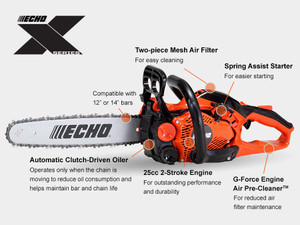 Echo 25.0 CC CHAIN SAW W/12" Bar & Chain Model# CS-2511P-12