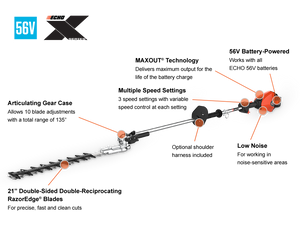 Echo eFORCE® 56V ART HEDGE TRIMMER Bare Tool (w BATT & CHRGR) Model# DHCA-2600R2