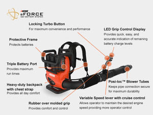 Echo eFORCE® 56V BACKPACK BLOWER - Bare Tool Model# DPB-5800TBT