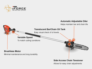 Echo eFORCE® 56V FIXED SHFT PRUNER w/ BATTERY & CHRGR Model# DPPF-2100C1