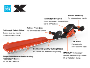 Echo eFORCE® 56V 28" SS HEDGE TRIMMER (w/ BATT & CHRGR) Model# DHCS-2800R1