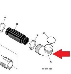 Genuine Echo / Shindaiwa TUBE, BLOWER-ELBOW Part# E160000131