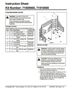 Genuine Gravely KIT- ENGINE GUARD GRAVELY ZT Part # 71509900